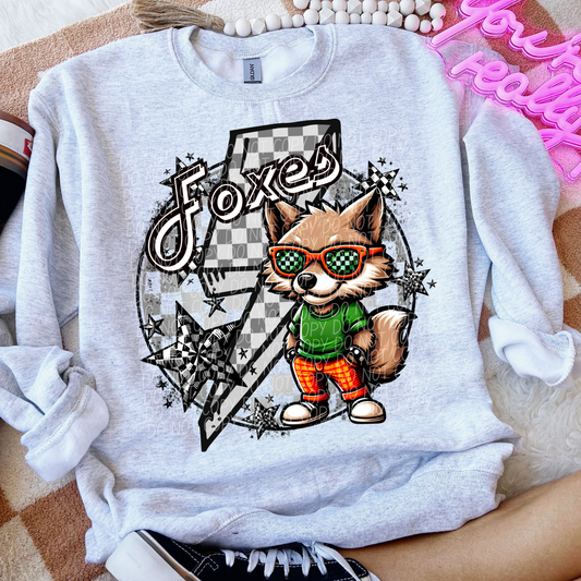Foxes Checkered Lightning Bolt