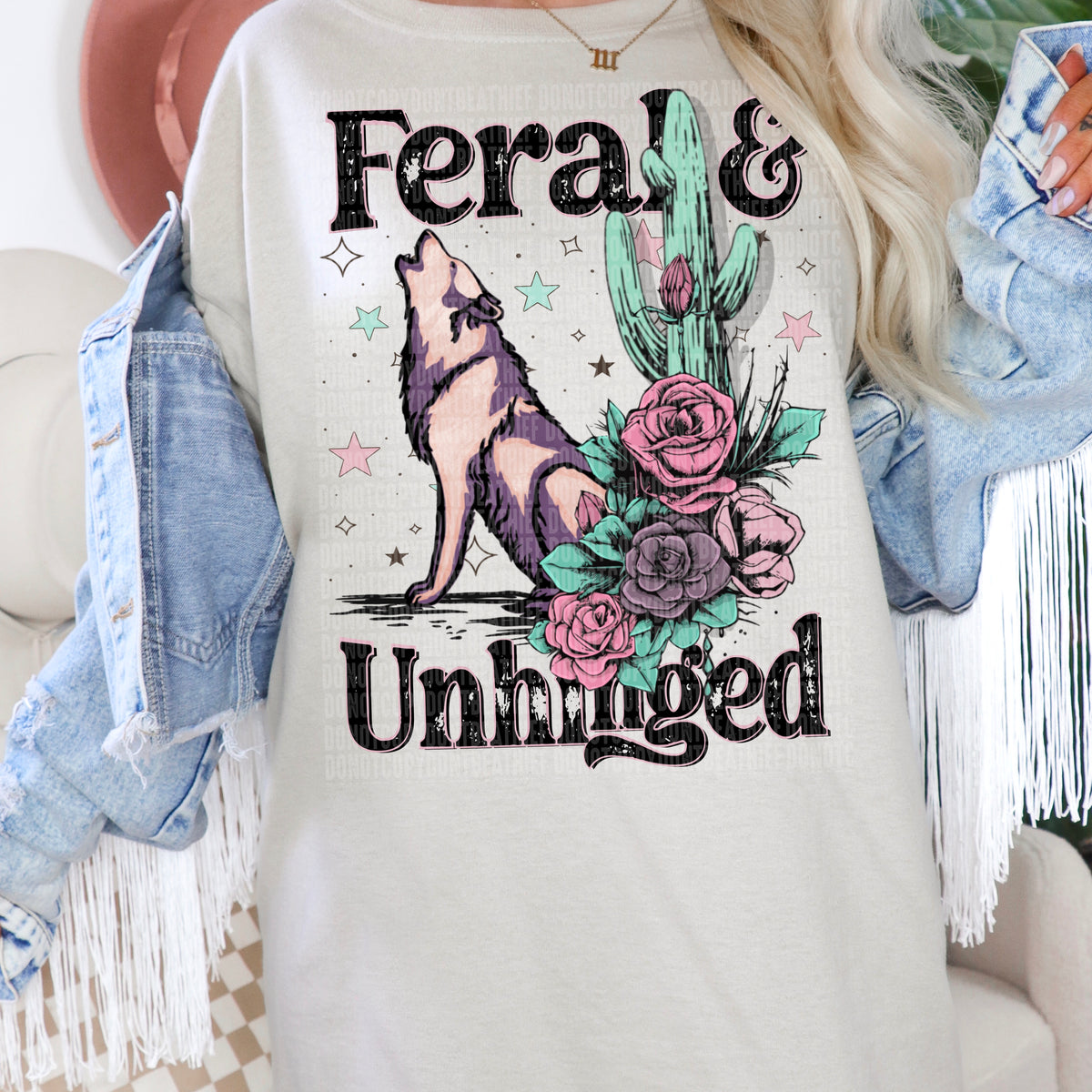 Feral & Unhinged Wolf  -DTF Transfer