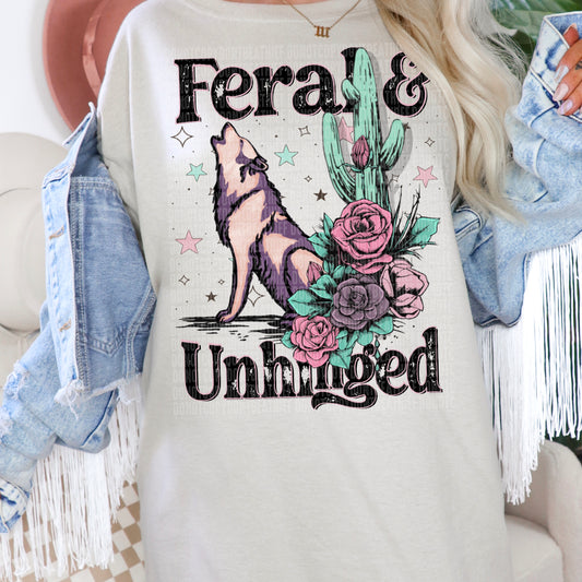 Feral & Unhinged Wolf  -DTF Transfer