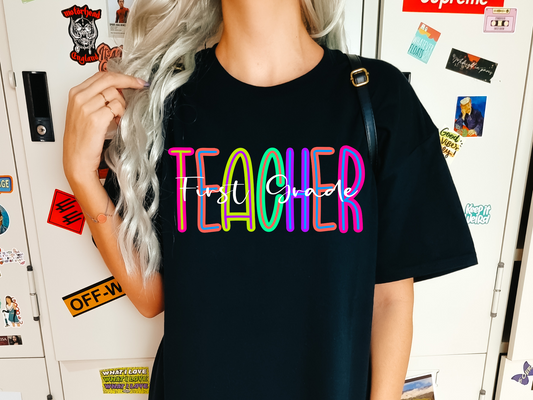 Personalized Bright Colors Grade Teachers Version 2