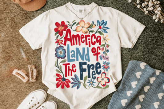 Floral America land of the free