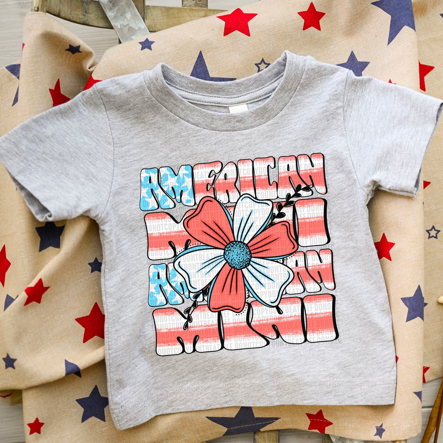 American Mini Stacked Flower - DTF Transfer