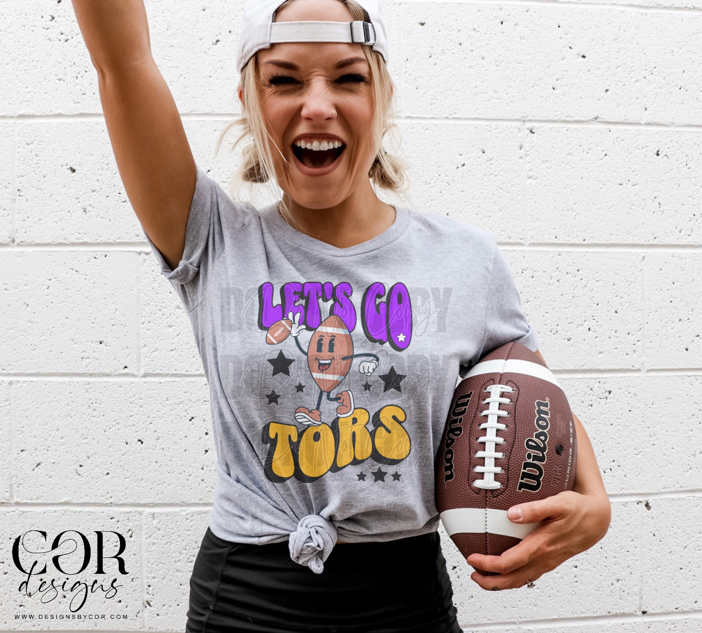 Lets Go Tors Purple And Yellow Football
