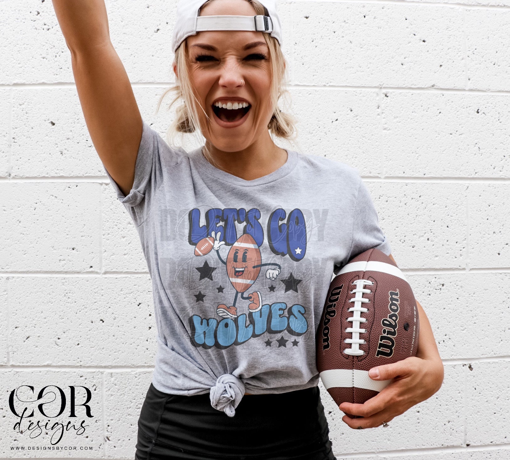 Lets Go Wolves Royal Blue And Light Blue Wolves Football – Earthline ...