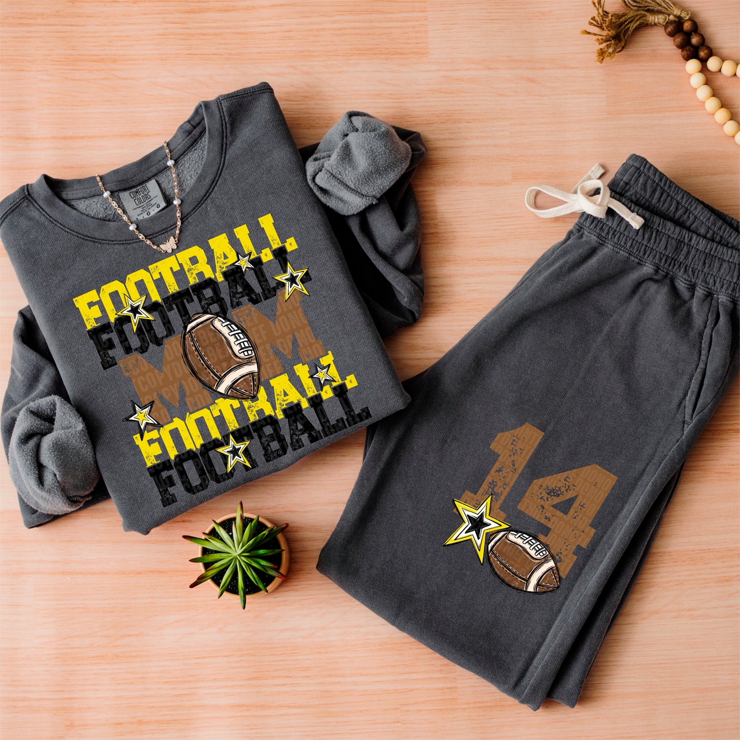 Yellow Football Mom - Front