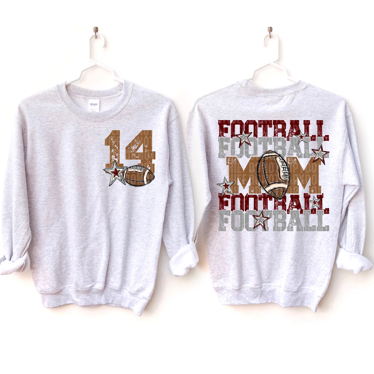 Football Mom (maroon/grey-back)