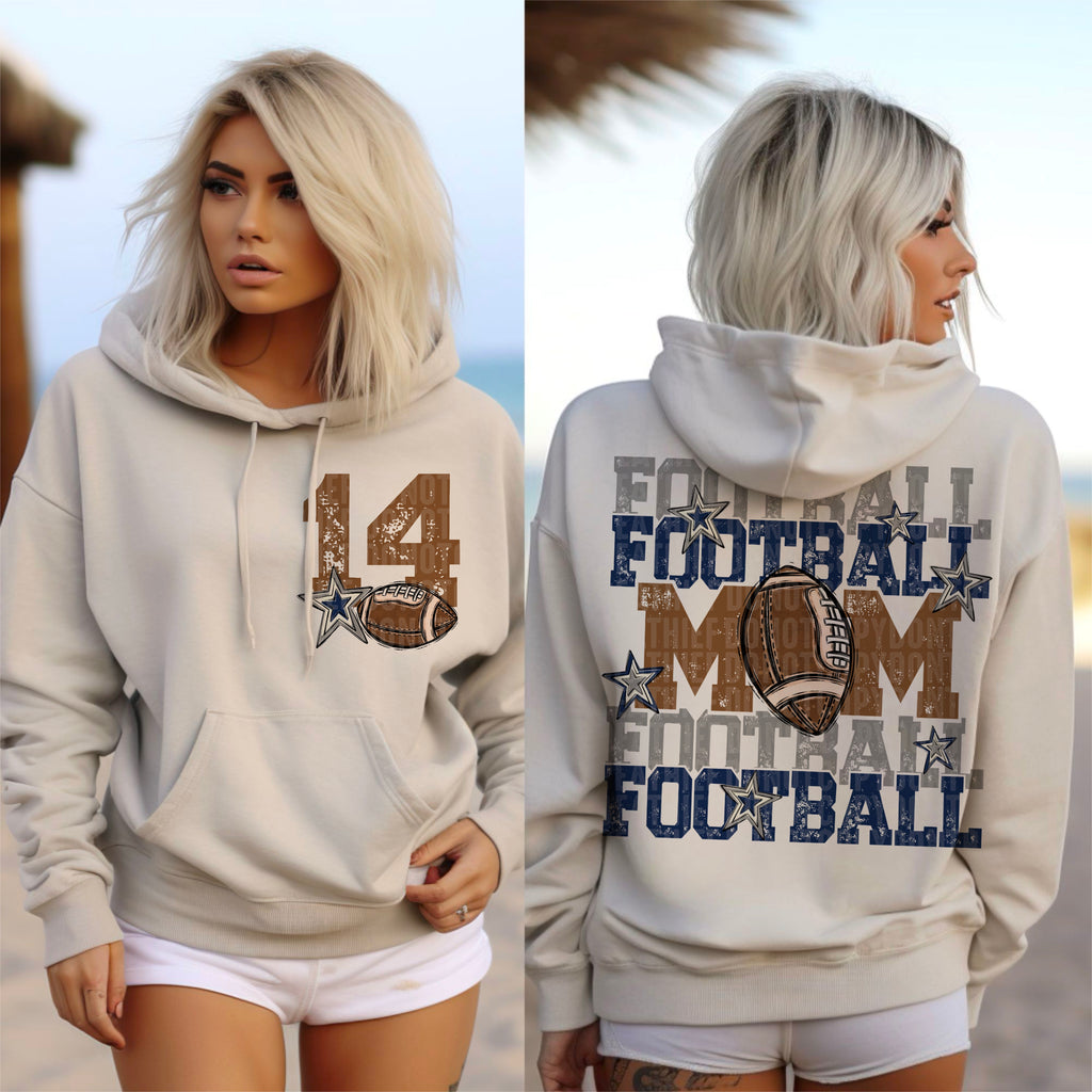 Navy and Grey Football Mom - Front Pocket