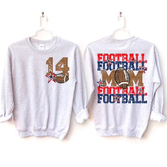 Football Mom (red/navy-front)
