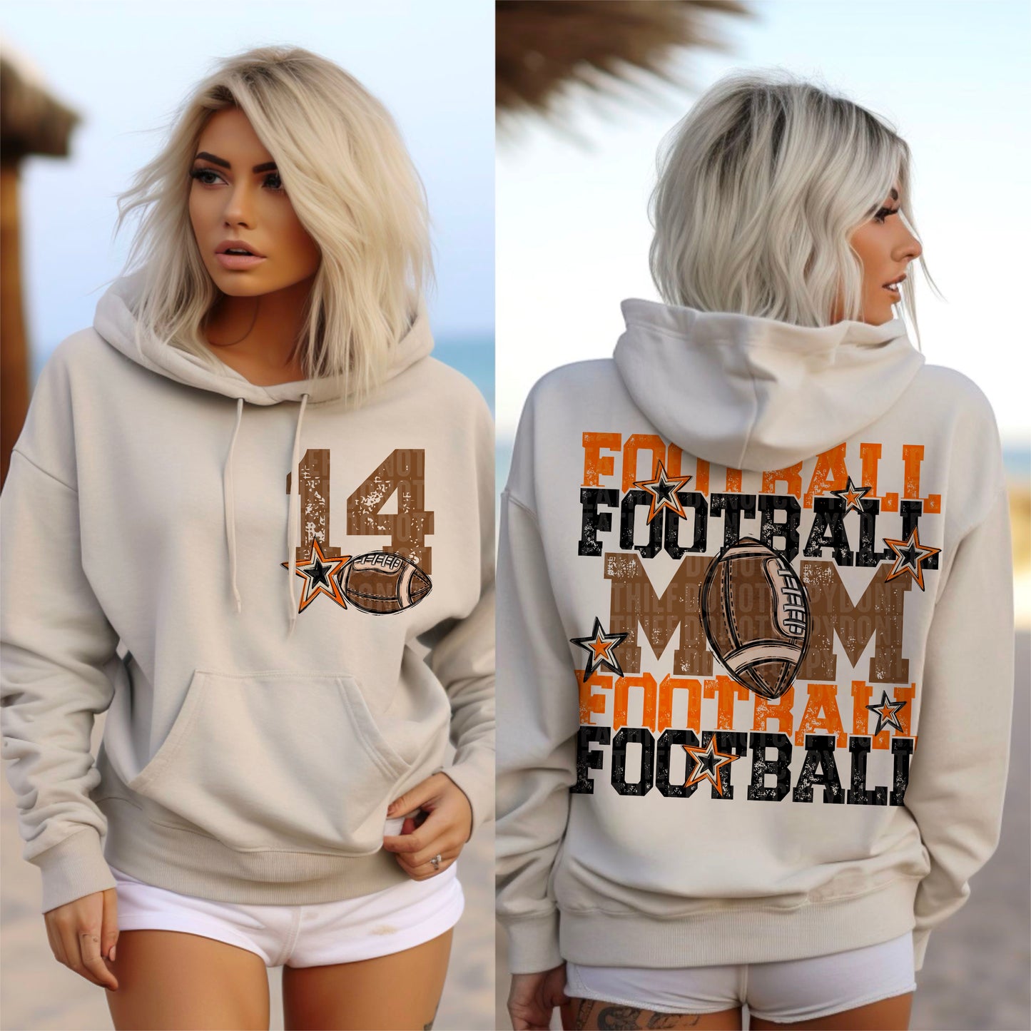 Football Mom (orange/black-back)