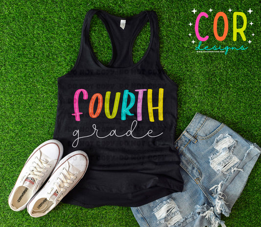 Fourth Grade Colorful Letters