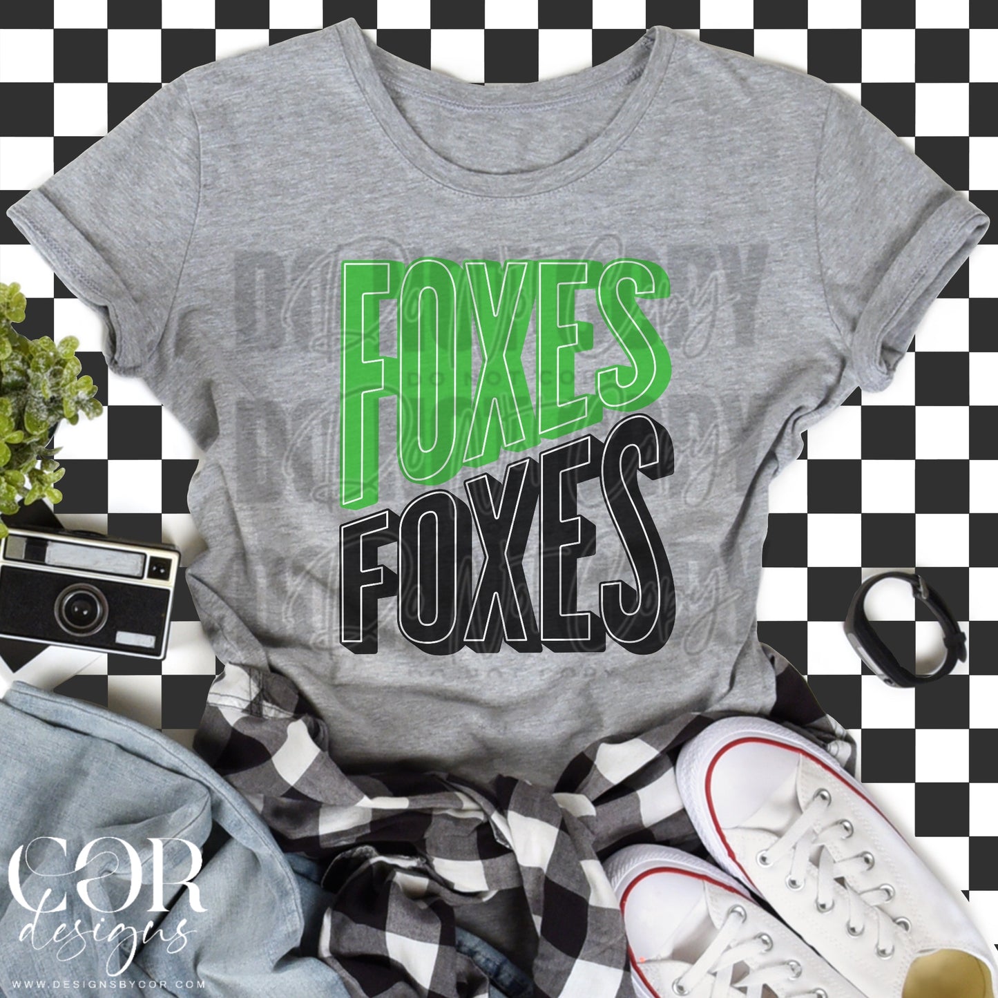 Foxes Green And Black