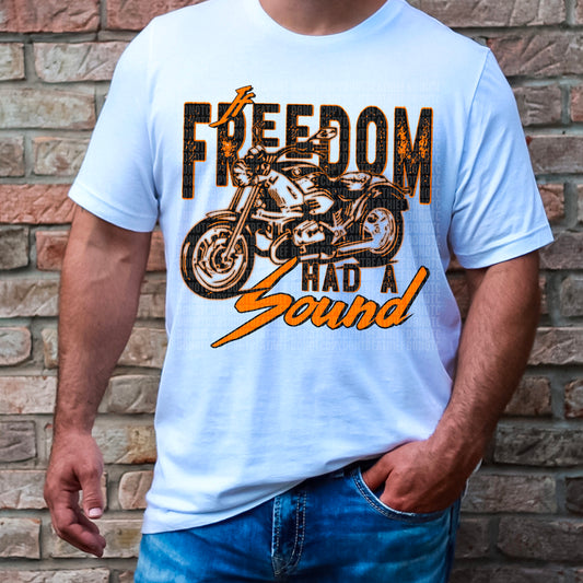 If Freedom Had A Sound Motorcycle (ORANGE/BLK) - DTF Print