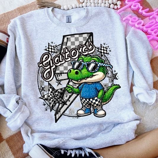 Gators Checkered Lightning Bolt