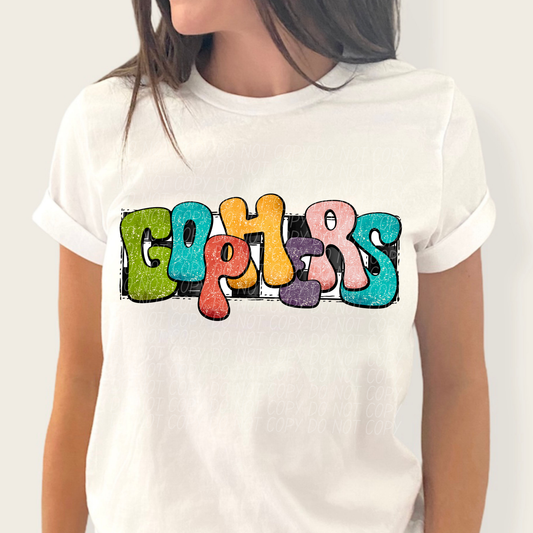 Gophers (retro rainbow)