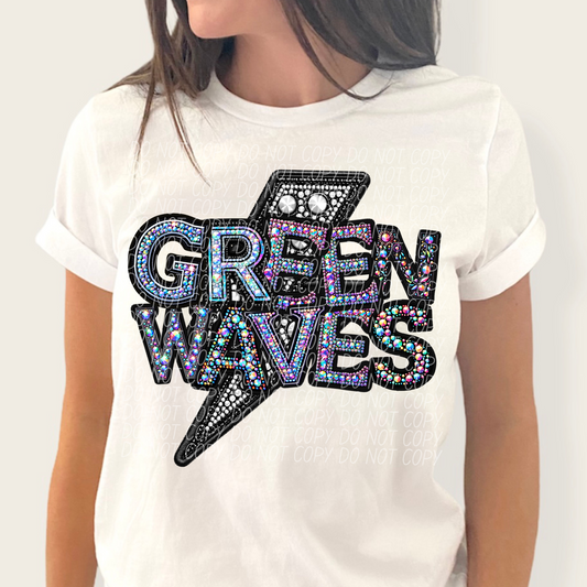 Green Waves (Rhinestones)