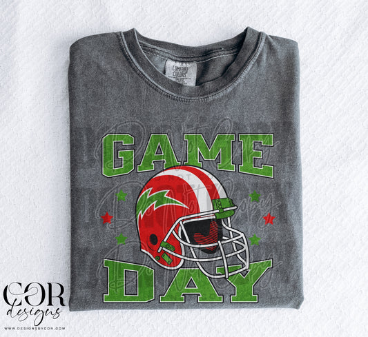 Game Day Green And Red Helmet