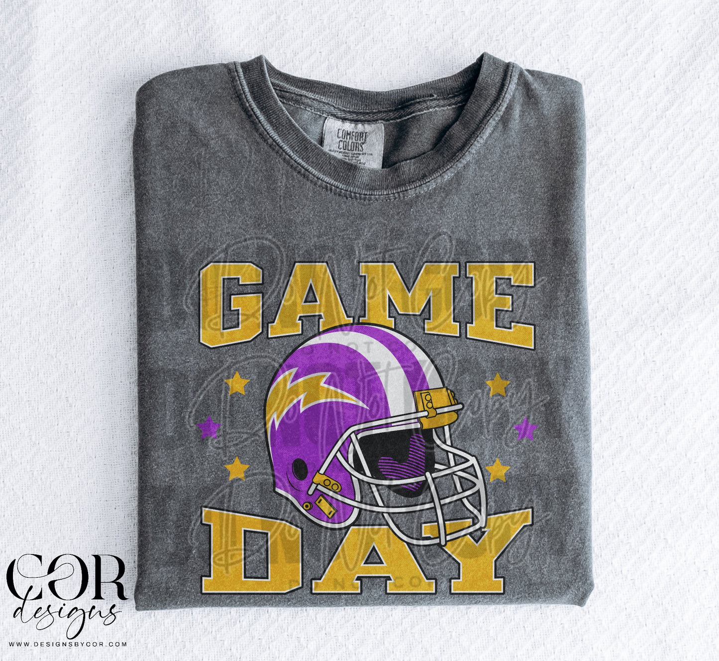 Game Day Football Helmet Yellow And Purple