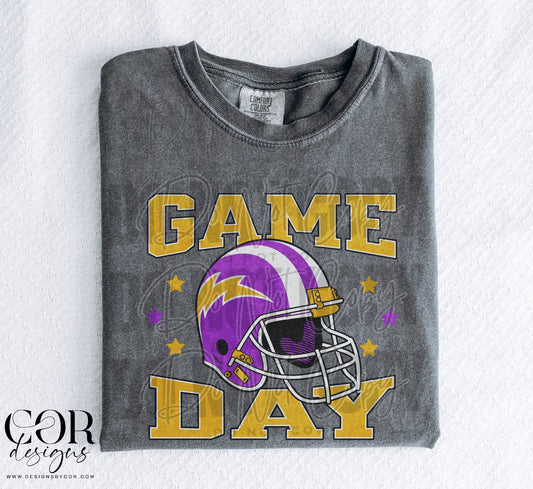 Game Day Football Helmet Yellow And Purple