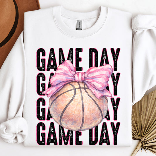 GAME DAY BASKETBALL PINK BOW