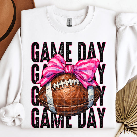 GAME DAY FOOTBALL PINK BOW