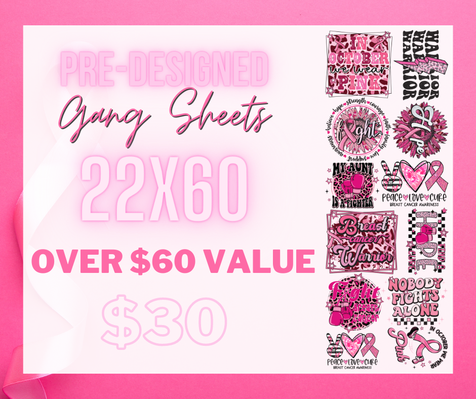 Breast Cancer Warrior Gang Sheet