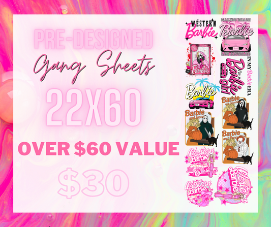 Pink B*rbie Gang Sheet