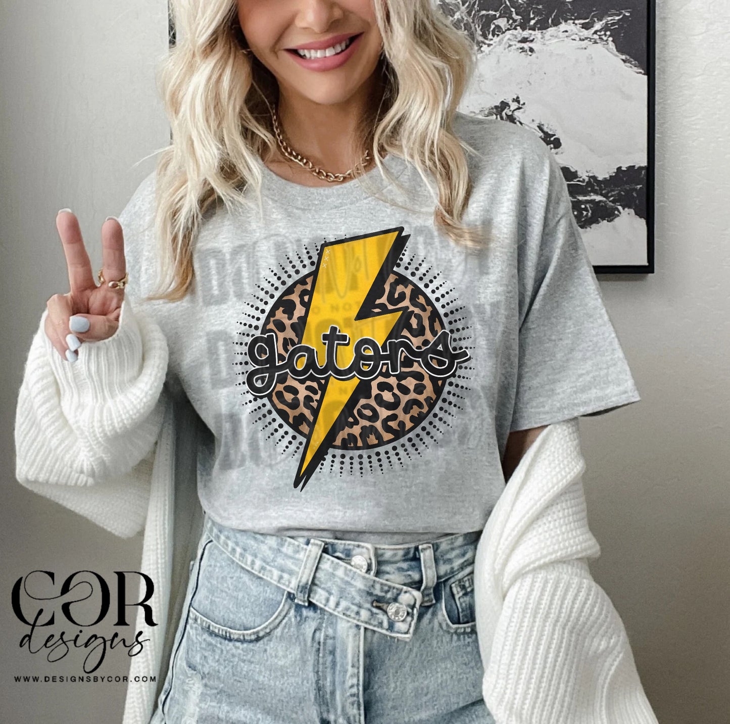 Gators Yellow Bolt Leopard