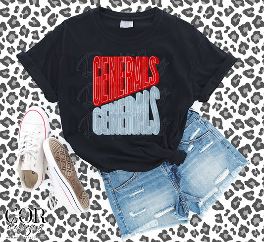 Generals Red And Light Blue