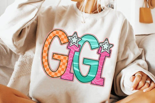 Gigi Colorful Checkered And Star Letters
