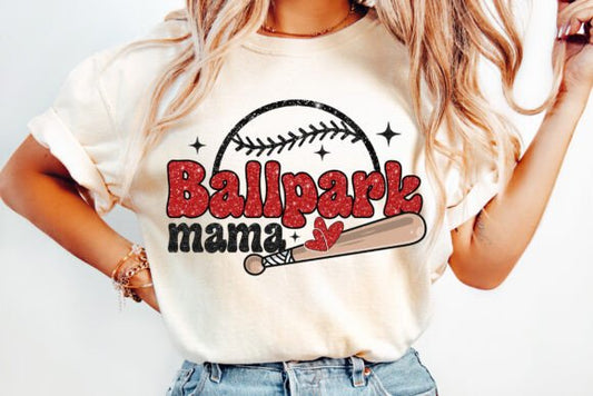 Ballpark Mama Red Glitter