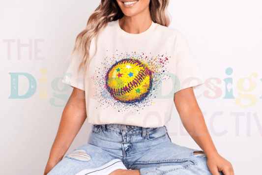Softball Glitter Splatter