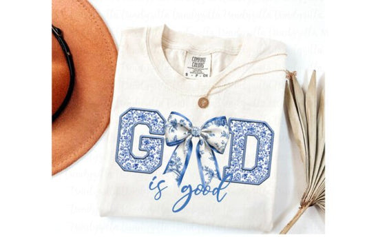 God Is Good Toile Bow