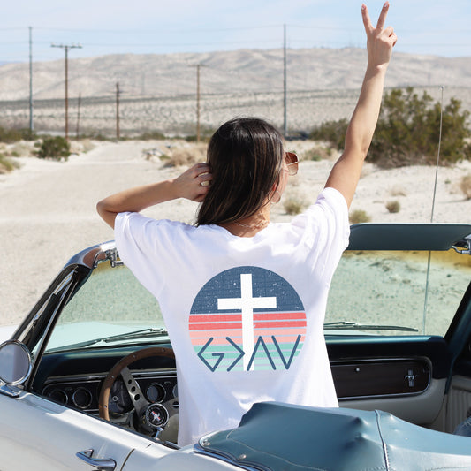 God Is Greater Retro Cross - DTF Print