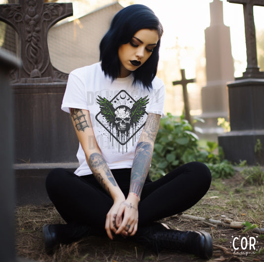 Grunge Skull Green