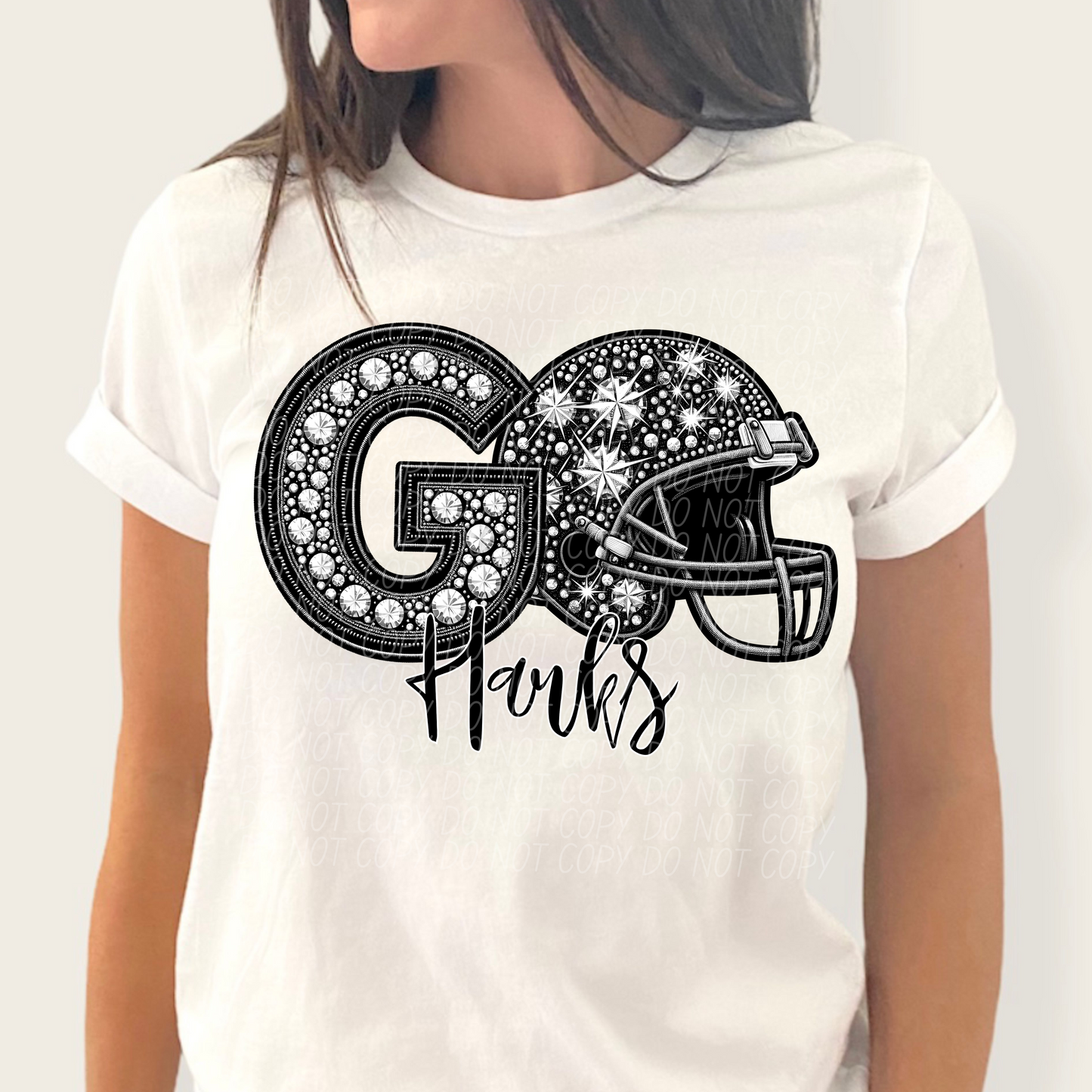 Go Hawks (Rhinestone)