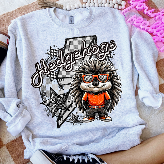 Hedgehogs Checkered Lightning Bolt