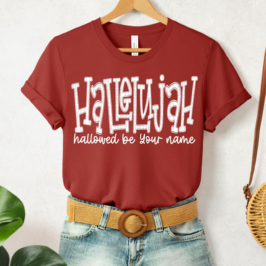 Hallelujah hallowed be your name (white)