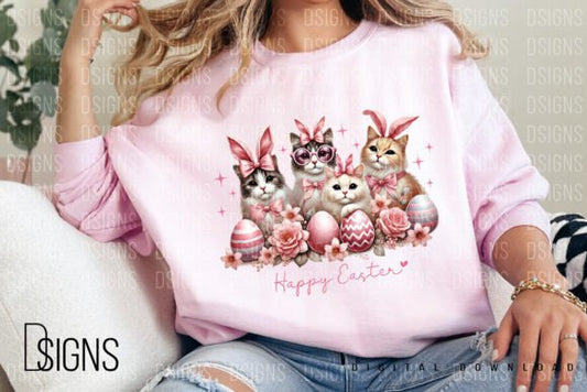 Happy Easter Bunnies Pink
