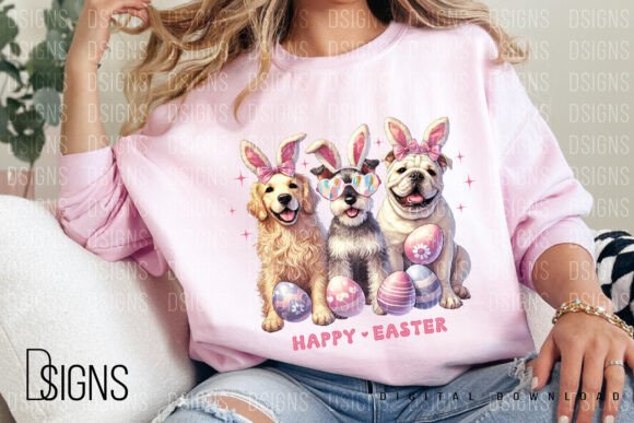 Happy Easter Dogs Pink