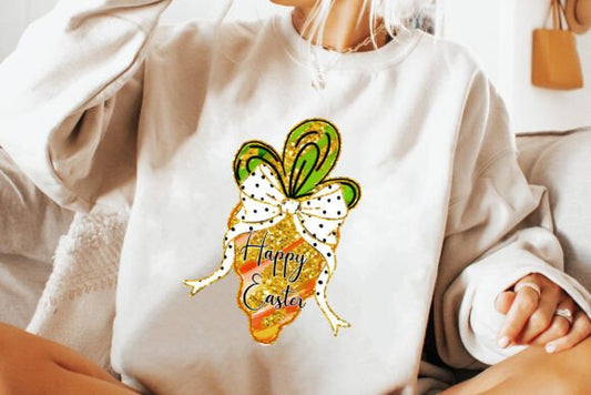 Happy Easter Carrot With Bow