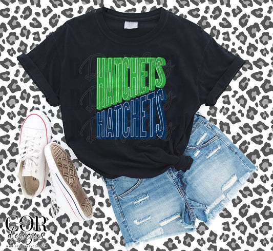 Hatchets Green And Blue