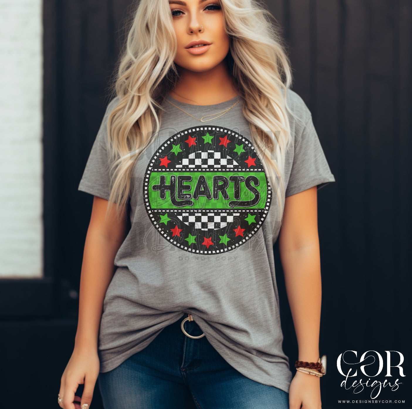 Hearts Green And Red Stars Circle
