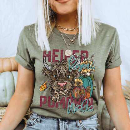 Heifer Kisses Pumpkin Wishes - DTF Transfer
