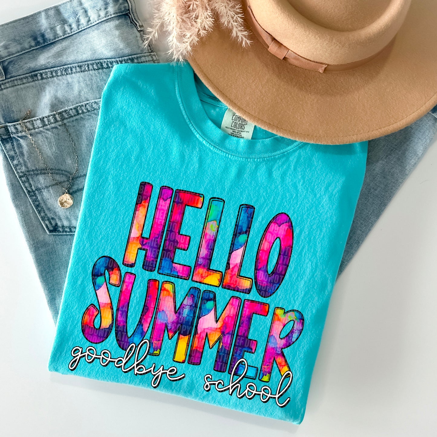 Hello Summer Goodbye Schooll Watercolor