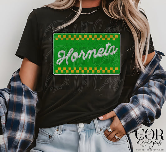 Hornets Green And Yellow Checkered