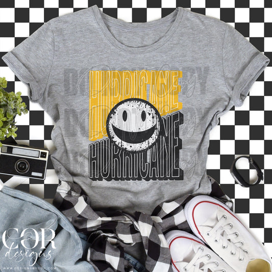 Hurricane Yellow And Black Smiley Face