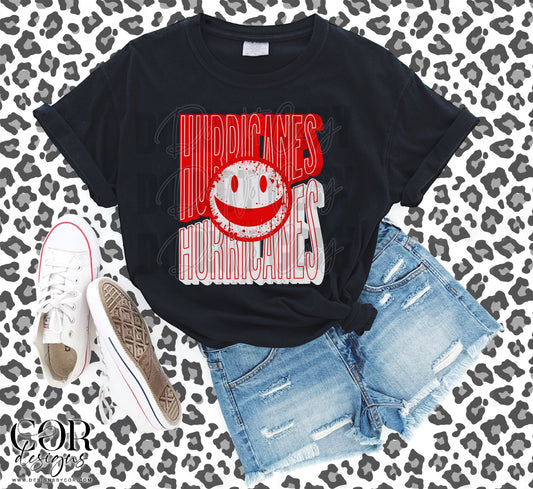 Hurricanes Red And White Smiley Face