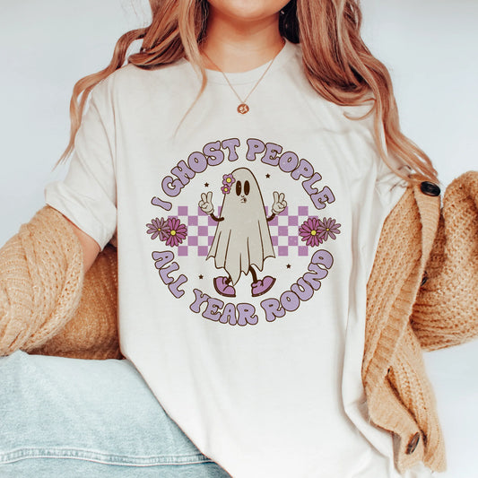 I ghost people all year round purple checkered