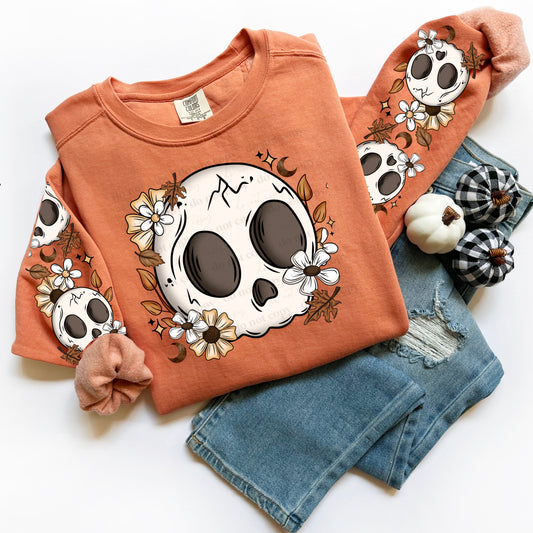 Fall Floral Skull (Sleeves)
