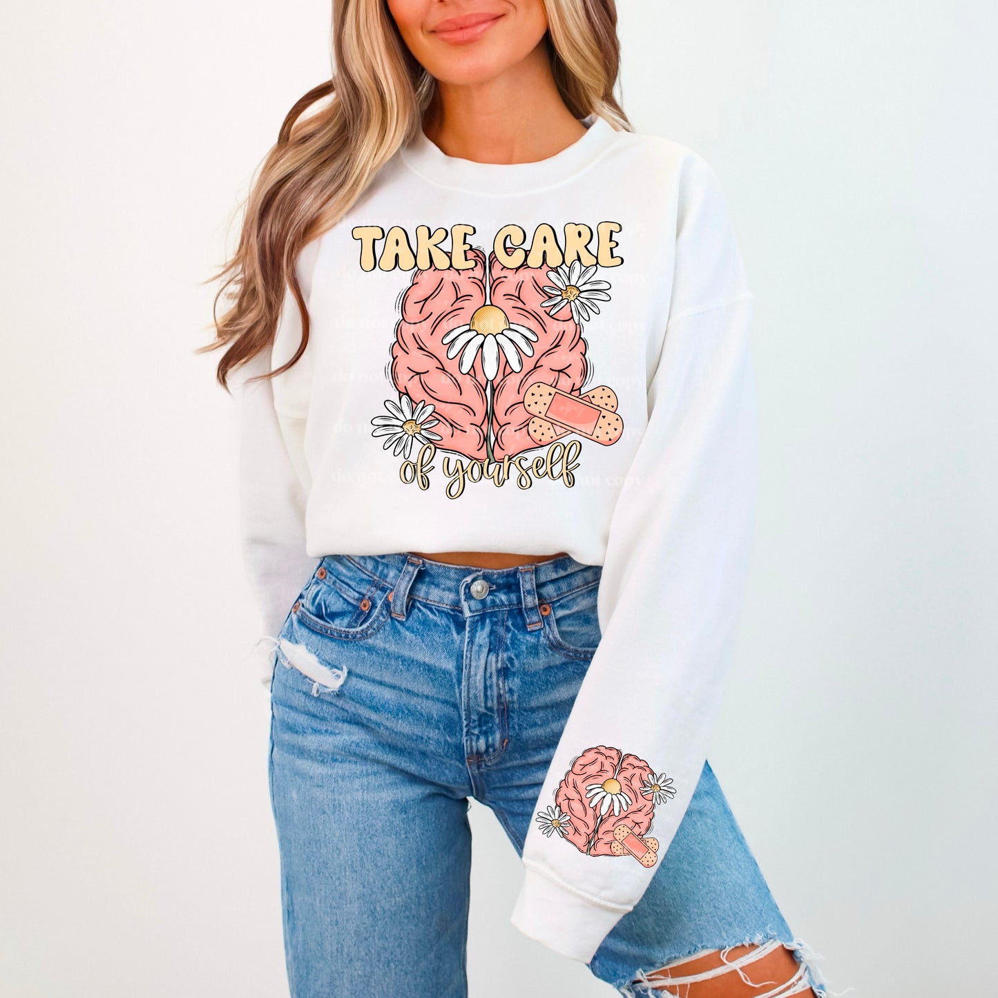 Take Care Of Yourself Flower Brain SLEEVE